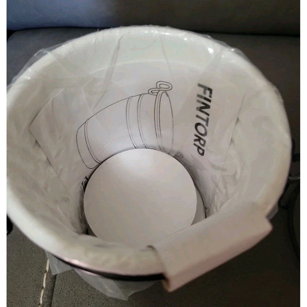 IKEA Fintorp Enamal Hanging Buckets -  White w/ Black Handles - Discontinued